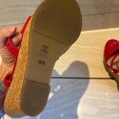 DIANA 赤 エナメル ウェッジヒールの画像