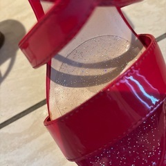 DIANA 赤 エナメル ウェッジヒールの画像