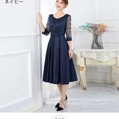パーティードレス　ネイビー　Mサイズの画像
