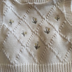 バースデーニットチェックワンピース90の画像