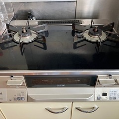 都市ガス 最上位Rinnai ラクシエ 水無し両面グリル ガラストップ ガステーブル ガスコンロ 炊飯機能 湯わかし機能の画像