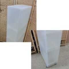 無印良品 ポリプロピレン 収納ストッカー 6段 幅18奥行40高さ141 キャスター付 引き出し1か所ワレあり スリムストッカー プラ キッチン サニタリー MUJI 札幌 西野店の画像