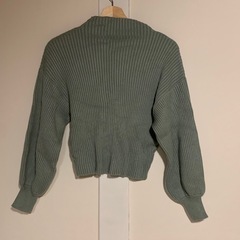 バルーン袖ニット グリーンの画像