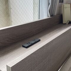 シングルローベッド（シャビーグレー）マットレス・宮付きの画像