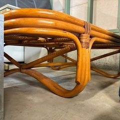 ラタン✖️ガラス　センターテーブルの画像