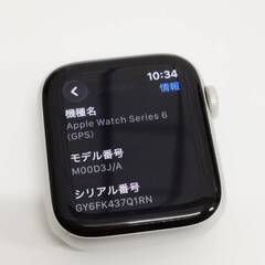 Apple Watch Series 6/GPS/44mm/A2292/シルバー〈M00D3J/A〉の画像
