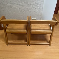 折りたたみ　木製　キッズチェア　2脚セットの画像