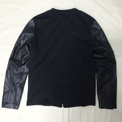 ( M-1017 )ZARA ザラ ノーカラージャケット フェイクレザー ブラック 黒 USA S レディース おしゃれ カッコイイ 中古の画像