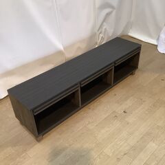 No.163　テレビ台　フラップ扉　ダークブラウン　幅149cm（豊橋市収集業務課リユース家具）の画像