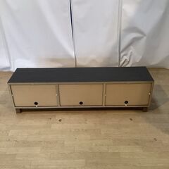 No.163　テレビ台　フラップ扉　ダークブラウン　幅149cm（豊橋市収集業務課リユース家具）の画像