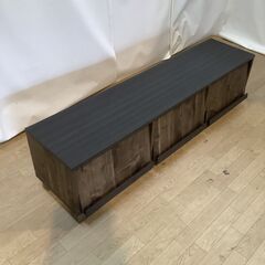 No.163　テレビ台　フラップ扉　ダークブラウン　幅149cm（豊橋市収集業務課リユース家具）の画像