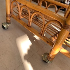 美原店 ラタン 籐 キャスター付き ランドリー　ラックの画像