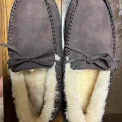 ファー カジュアル レザー 大きいサイズ おしゃれ モカシンシューズ 軽量の画像