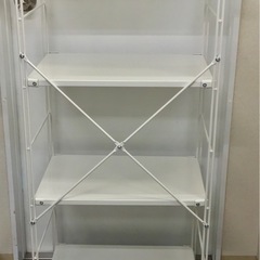四段スチール棚 無印良品 スチールユニットシェルフ・スチール棚セット・中・ライトグレー MUJIの画像