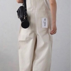 美品✨something　サムシング WORK ALL  オーバーオール アイボリー サイズ：Fの画像