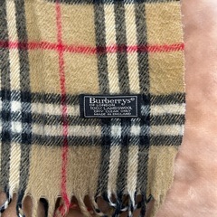 Burberryバーバリーウール100%マフラー英国製イギリス製レディースメンズノバチェック茶色ブラウンストールショールスカーフの画像