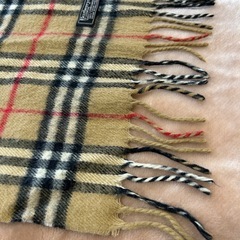 Burberryバーバリーウール100%マフラー英国製イギリス製レディースメンズノバチェック茶色ブラウンストールショールスカーフの画像
