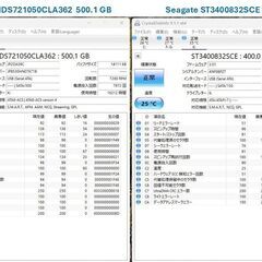 HITACHI HDS721050CLA362  500.1 GB & Seagate ST3400832SCE 400.0GB のデスクトップPC用HDD２本の画像