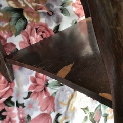 木製テーブル　ガラス付きの画像