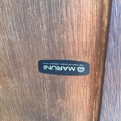 木製テーブル　ガラス付きの画像