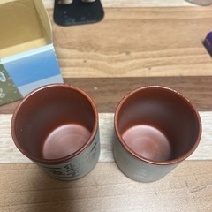 和風書道デザイン 湯飲み2個セットの画像