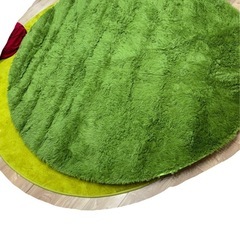 美品　ラグ　グリーン190cm円形の画像
