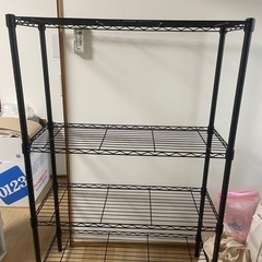 4段 メタルラック スチールラック キッチンラック ブラックの画像