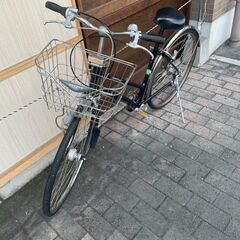 リサイクルショップどりーむ荒田店　No564 自転車　シティサイクル　２７インチ　ネイビー　ギア内装三段切り替え　LEDオートライト付き♪の画像