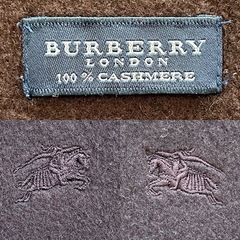バーバリーBurberryカシミヤ100%マフラーレディースメンズユニセックスストールショールスカーフ男女兼用ダークブラウン焦げ茶の画像
