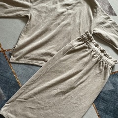 1度洗濯のみ　ルームウェア  部屋着　セットアップ　トップス　スカート　上下セット　ベージュ　Ｍの画像