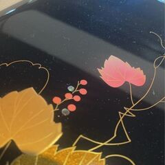 美しい漆塗文箱 金蒔絵螺鈿細工 箱つきの画像