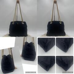 美品 PRADA プラダ テスートナイロン キルティング ゴールド チェーン 保存袋付き トート ショルダーバッグ サフィアーノレザーの画像