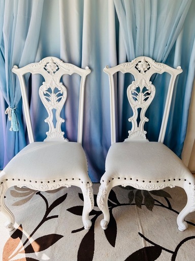 ロココ調イタリア製ダイニングチェア2脚セット