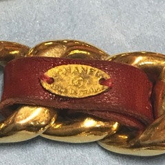 激レア 貴重 ヴィンテージ シャネル 極太チェーンベルト ゴールド/レッドの画像