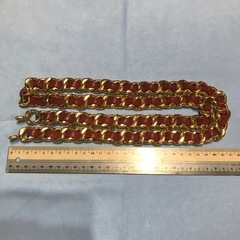 激レア 貴重 ヴィンテージ シャネル 極太チェーンベルト ゴールド/レッドの画像