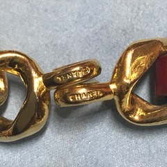 激レア 貴重 ヴィンテージ シャネル 極太チェーンベルト ゴールド/レッドの画像
