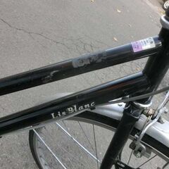 自転車 27インチ 6段変速 シルバー×黒 かご 鍵 ライト 6段切り替え シティサイクル ママチャリ 札幌 西野店の画像