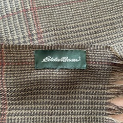 エディーバウアーマフラーレディースメンズスカーフストールショールユニセックス男女兼用茶色系チェック柄の画像