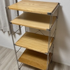 無印良品 ステンレスユニットシェルフ オーク材 棚 58 × 120cm セット の画像