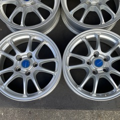 1029-6)ブリヂストン16インチアルミ中古4本セット！6.5J-16+39 TOYOTA車 平面座の画像