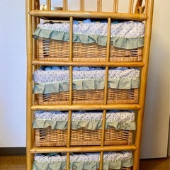 ラタン4段チェスト/籐家具/カントリー風の画像
