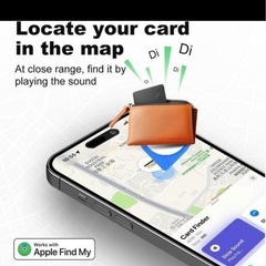  gps充電式トラッカーカード３個セット　充電器付き　盗難・紛失防止の画像