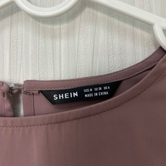 美品 SHEIN シーイン ブラウス パープル Mサイズ ロングカフス 長袖 オフィス シンプル 上品 きれいめの画像