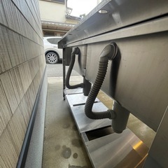 ステンレス　業務用　2層シンク流し台　W1320ｘＤ450ｘＨ800ｍｍの画像