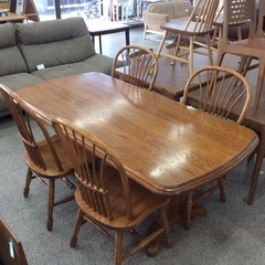 【アンティークなダイニングセット】 ダイニングセット　ShinLee シンリー　アンティーク　4人掛け 食卓テーブルセット イス4脚　ナチュラル系の画像