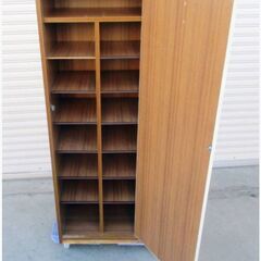 昭和レトロ　アンティーク下駄箱 靴箱 シューズボックス 下足箱 シューズラック ハイタイプ 収納 高さ136幅48奥行39㎝ 直接引取歓迎　319ZSの画像