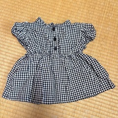 しまむら さくらんぼ Loulou Ami ギンガムチェック 半袖トップスの画像