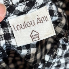 しまむら さくらんぼ Loulou Ami ギンガムチェック 半袖トップスの画像