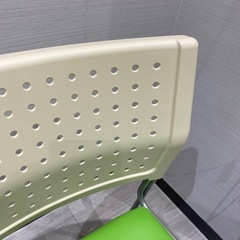 引き取り限定！日本製、中古美品パイプ椅子グリーン5脚の画像