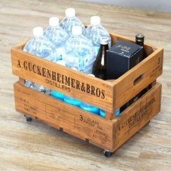 定価7800円⚫︎木箱 キャスター付収納BOX アンティークの画像